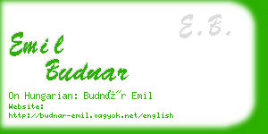 emil budnar business card